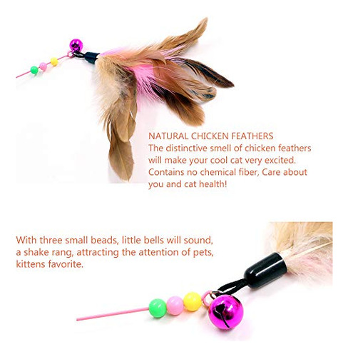 Juguete Interactivo Con Plumas Para Gatos 5 Unidades
