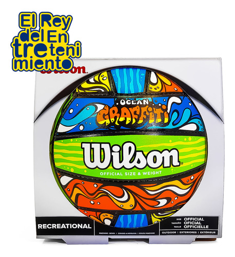 Imagen 2 de 4 de Pelota De Volleyball Wilson Graffiti Playa Original - El Rey