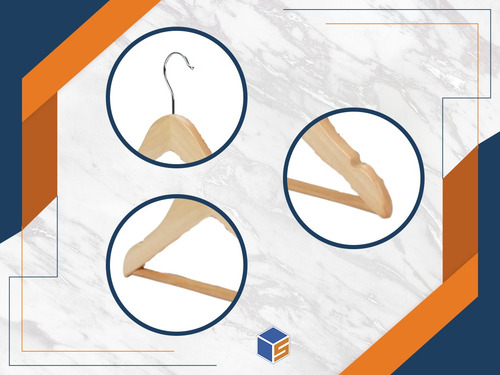 Pack 100 Perchas Niños Infantiles Barnizadas Madera Lustrada