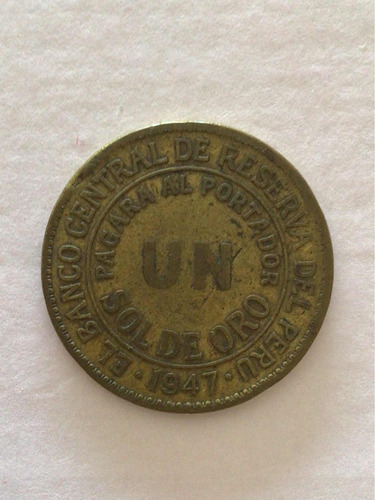 Moneda 1 Sol De Oro Peruano 1947