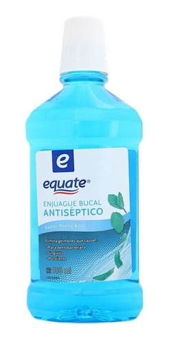 Enjuague Bucal Equate Antiséptico Sabor Menta Azul 500ml