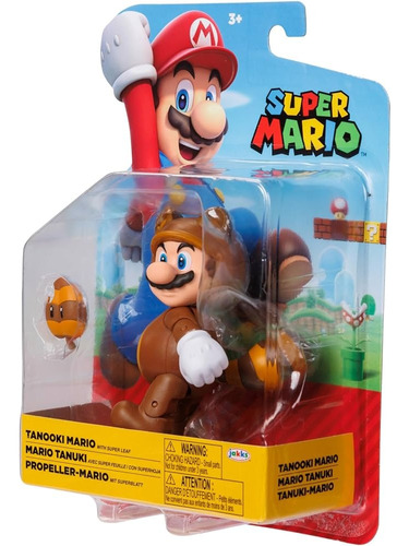 Super Mario Tanooki Figura Exclusiva 4 Pulgadas Jakks