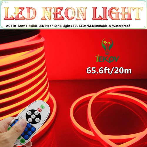 Iekov - Tira De Luces Led De Neon (110  120 V, 60 Ledes/m,