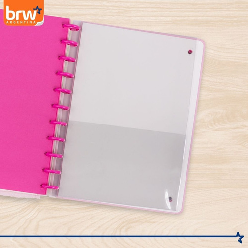 Cuaderno Inteligente C/ Discos Brw Peluche Tapa Dura 28x21cm Rosa