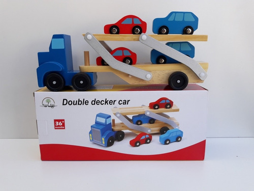 Camión De Remolque De Madera Con 4 Autos