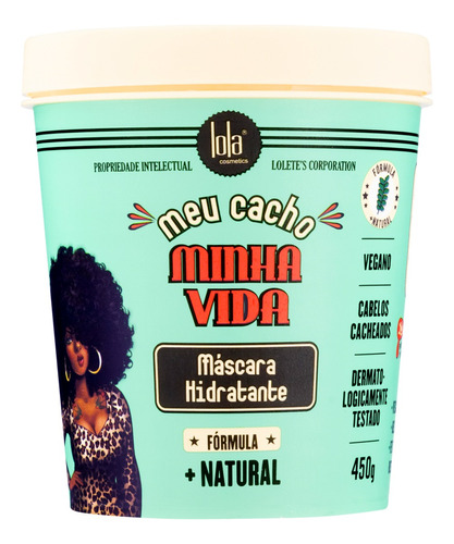 Mascarilla hidratante Meu Cacho Minha Vida de Lola Cosmetics, 450 g