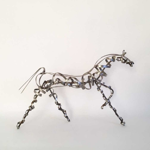 Esculturas De Caballos De Hierro (30cm) - Arte Y Decoración