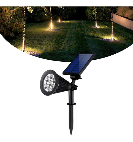 Luminária Espeto Jardim Solar Led 7w Branco Quente 3000k