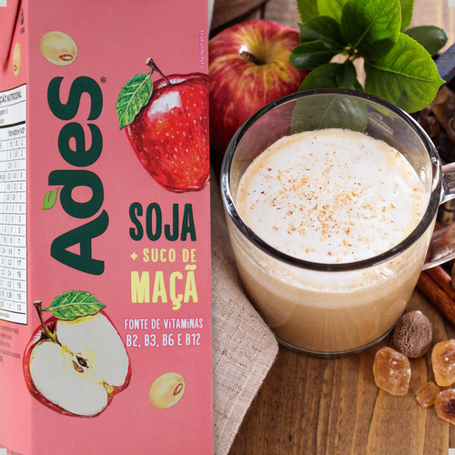 Suco De Soja Ades Sabor Maçã 1l Pack Com 6 Unidades