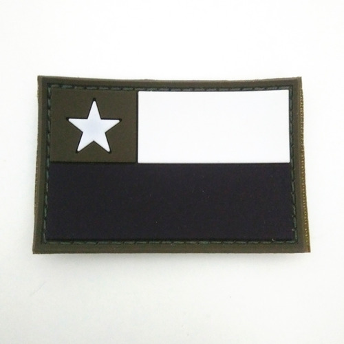 Parche Goma Velcro Bandera Chile Tono Oscuro