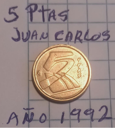 Moneda 5 Pesetas España Año 1992 (en Muy Buen Estado)