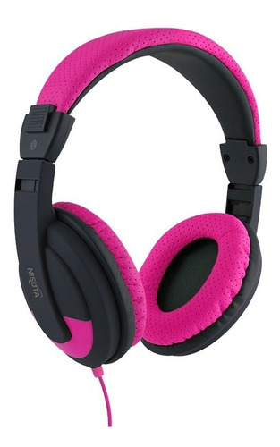 Auriculares Nisuta Ns-au16 Con Microfono Heavy Bass Color Rosa