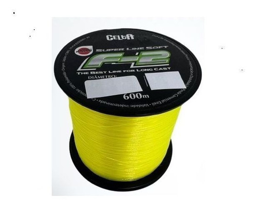 Linha Celta F-2 Super Soft Yellow 0,37mm 28lb 600m Amarela Cor Amarelo