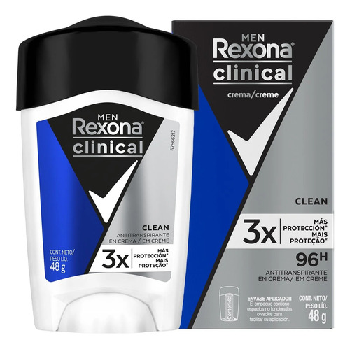 Rexona Clinical Men Desodorante En Barra Clean 48gr