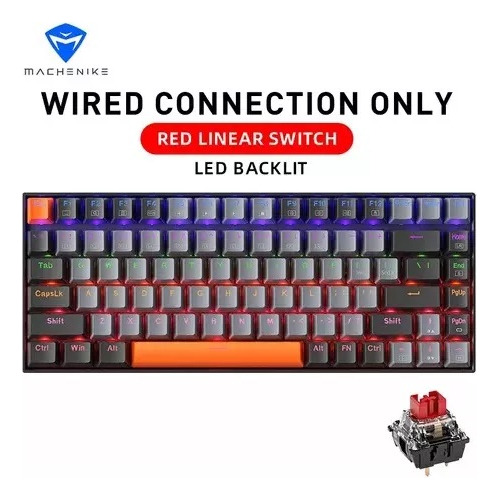Teclado Machenike K500 B84 75% Switch Huano Brown Color negro Idioma del teclado inglés EE. UU.
