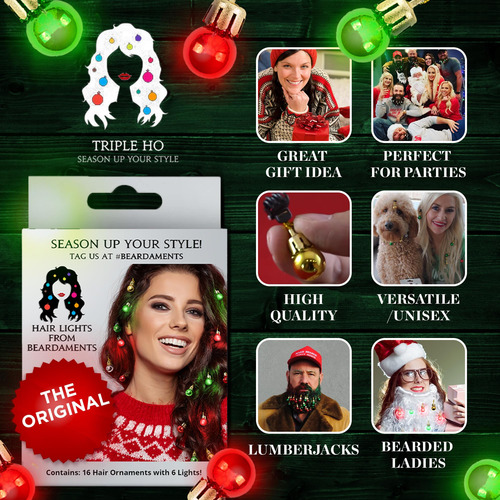 Luces Iluminadas Para El Cabello Adornos Coloridos Navidad
