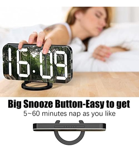 Reloj Despertador Wulawindy, Pantalla Led Grande, Con Cargad