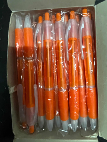 Bolígrafos Color Naranja Y Rojo Sin Repuesto Caja X 50 Udes.