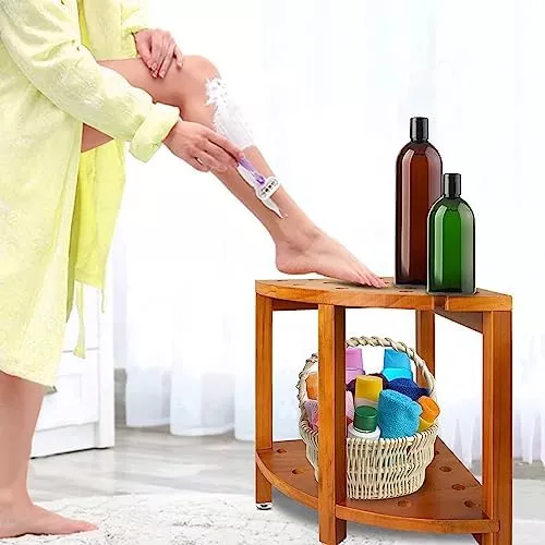 Taburete de ducha esquinero – Banco de ducha resistente al agua para  afeitarse las piernas y uso interior de la ducha – Asiento de baño  resistente