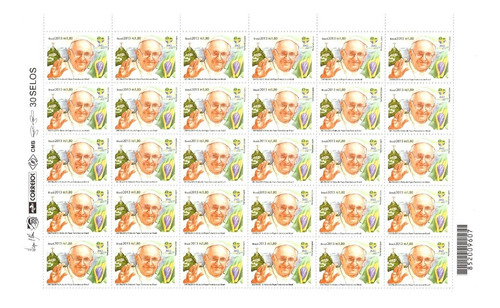 Folha Inteira Selo 3290 Visita Do Papa Francisco Ao Brasil