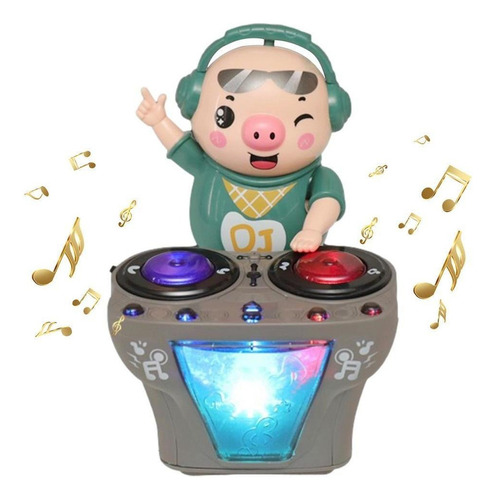 Música Eléctrica Dj Dancing Pig Toy, Rock Infantil