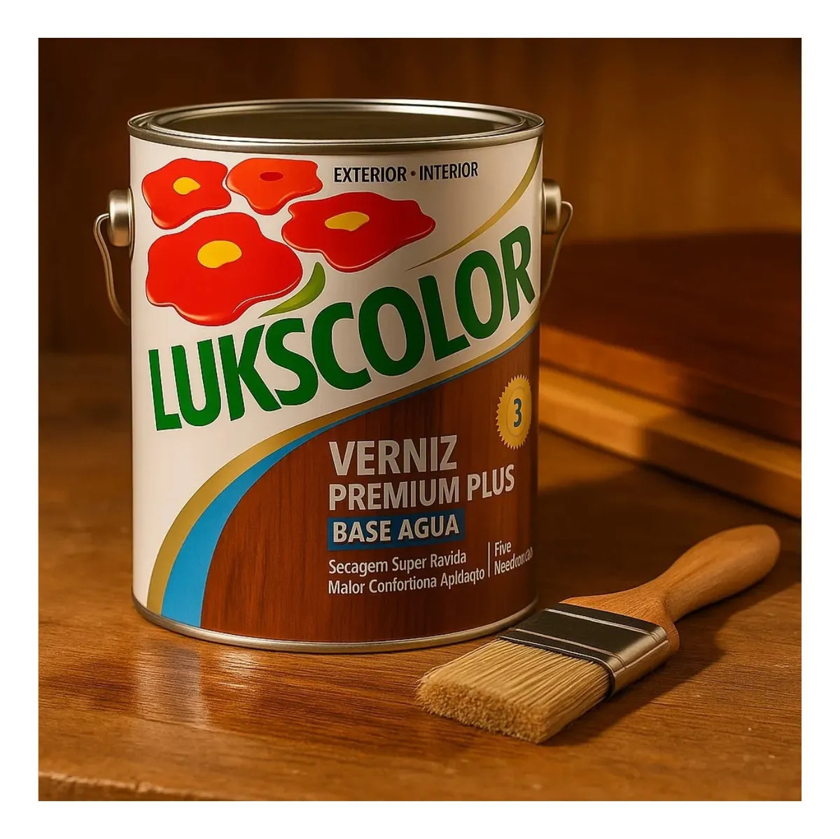 Verniz Lukscolor Incolor Brilhante à Base d'Água para Interior 900ml