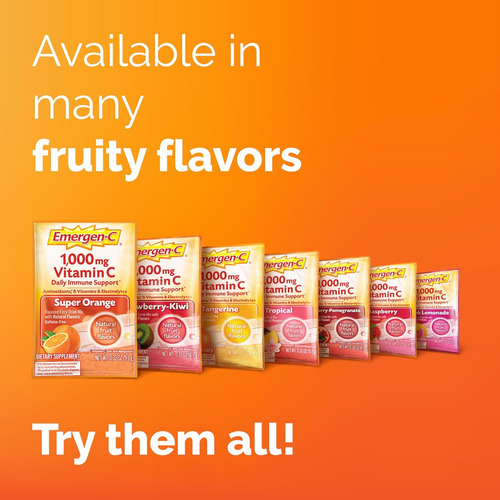 Suplemento de vitamina C en polvo Emergen-C de 1000 mg, sabor estándar