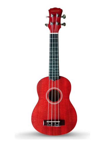 Ku-srd/b Satin Red Soprano Ukelele Acustico Freeman