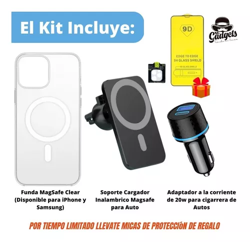 Soporte Cargador + Adaptador Auto Coche Para iPhone Magsafe