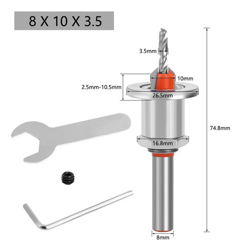 5 Uds Brocas Avellanadoras Brocas Cónicas 10mm Herramientas