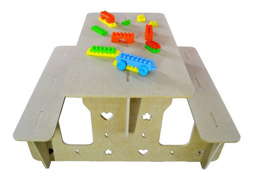 Mesita Mesa Sillita Silla Infantil Camping Plegable Madera