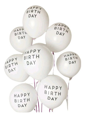 10 Globos Latex Estampado Happy Birthday-to You Cumpleaños 