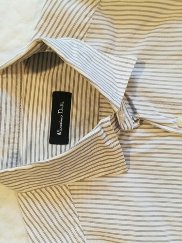 Camisa Massimo Dutti L / G Beige Rayas