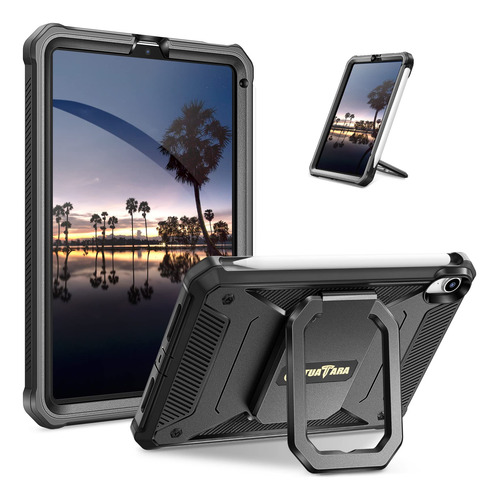 Funda Para iPad Mini 6 De Tpu Duro Soporte De Anillo Negro