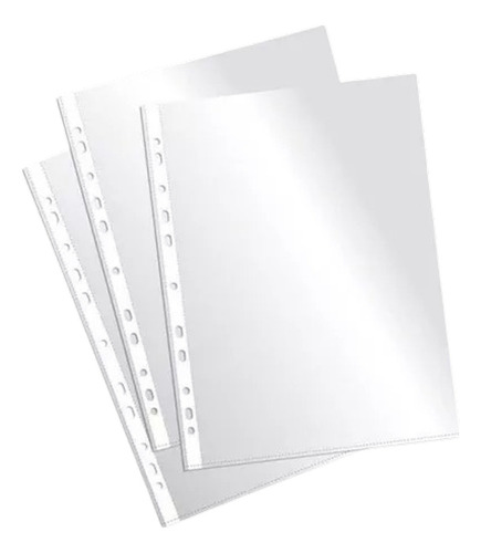 Folios A4 Cristal Extra! Pesado 80 Mic. Borde Blanco X 100 U