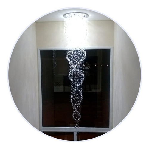Imagem 1 de 3 de Lustre Em Cristais Espiral Duplo Base 50 Cm
