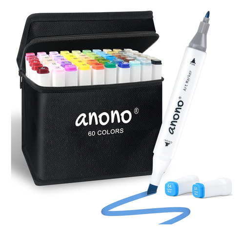 Anono 60 Colores Marcador De Alcohol Marcador De Doble Punta