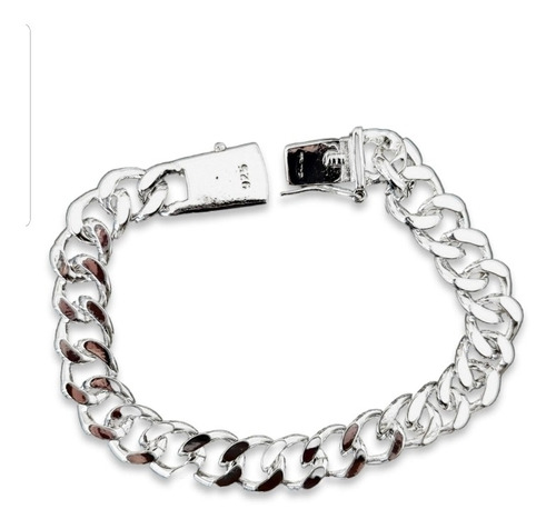 Pulsera Esclava Cubana De Plata Fina Gruesa De 20cm X 10mm