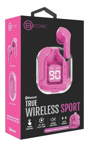 Audífonos Inalámbricos True Wireless Sport Biconic Rosa