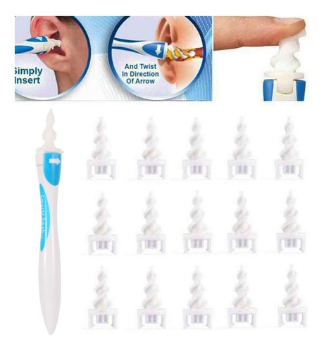 Kit 2 Limpador Ouvido Espiral Orelha Limpa Higienizador Cera