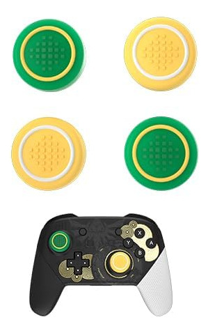 Pack De Thumb Grips Amarillo Verde Para Controllers Nintendo