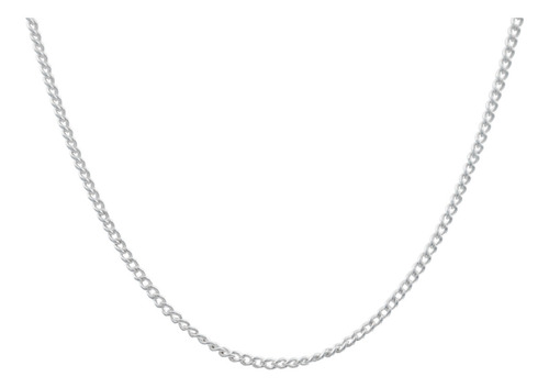 Cadena Collar Barbada De 45cm X 0.1cm De Plata Ley 925 Color Plateado