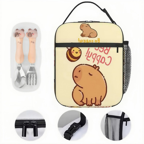 Set De Loncheras Aislantes Con Estampado De Capibara