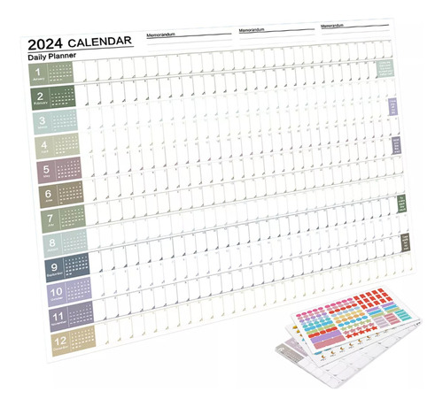 Póster Con Calendario Del Año 2024 Para Colgar En La Pared