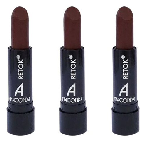 Retok Color Stick Anaconda 3g - Castanho - Kit C/ 3un Tom Sem tom