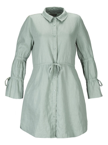 Vestido Lino Orgánico Mujer Filipinas Turquesa Rockford