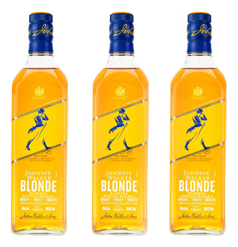 Whisky Johnnie Blonde 700 Ml (pack 3 Bot)