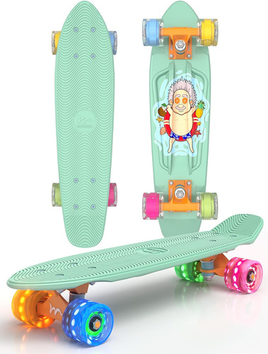 Mini Patineta Cruiser Completa De 22 Pulgadas Con Ruedas De 