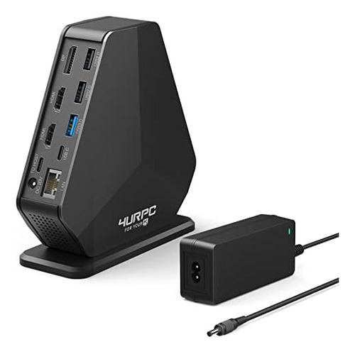 Usb C Docking Station 3 Monitores Con Fuente De Alimentación