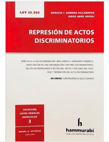 Represión De Actos Discriminatorios / Romero Villanueva